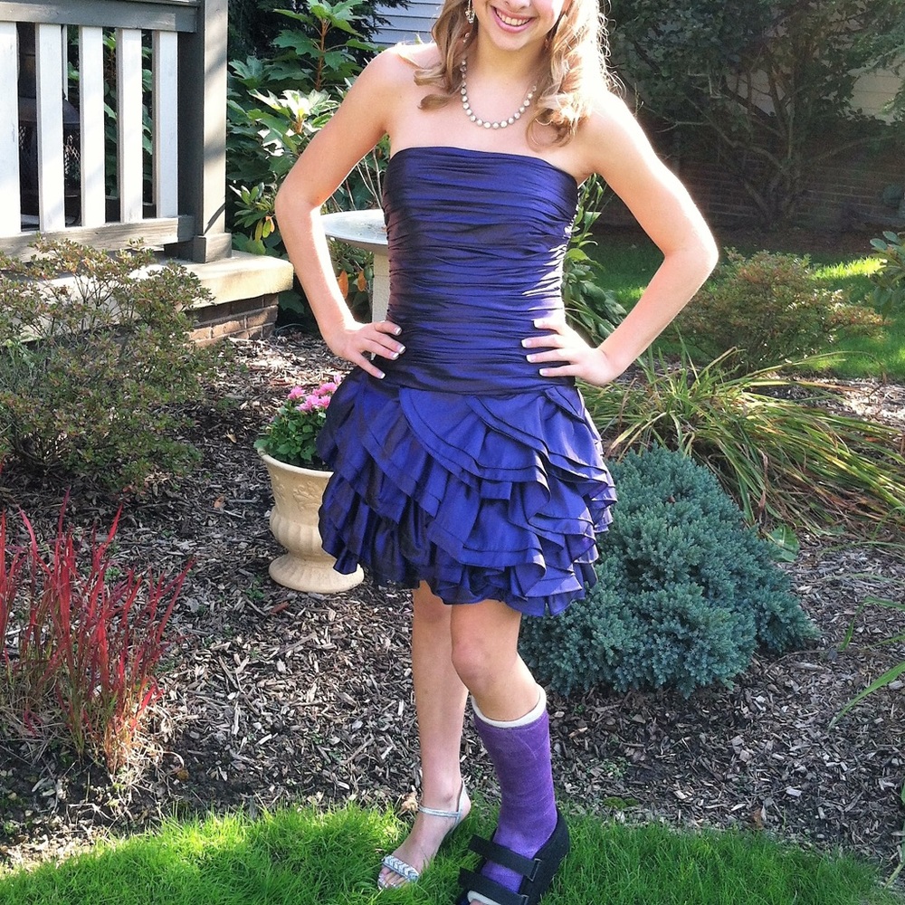 Faviana Purple homecoming formal dress